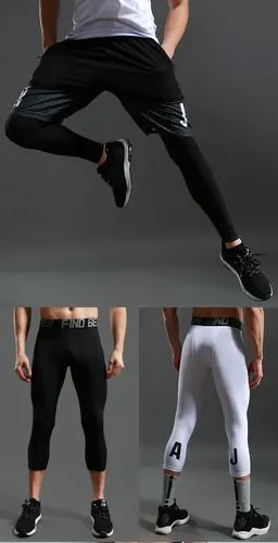 篮球紧身裤男七分裤训练装备紧身衣高弹压缩跑步打底运动九分加绒