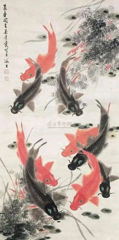 名家国画九如图