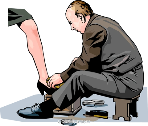 擦鞋夏纳 免版税矢量剪贴画插图