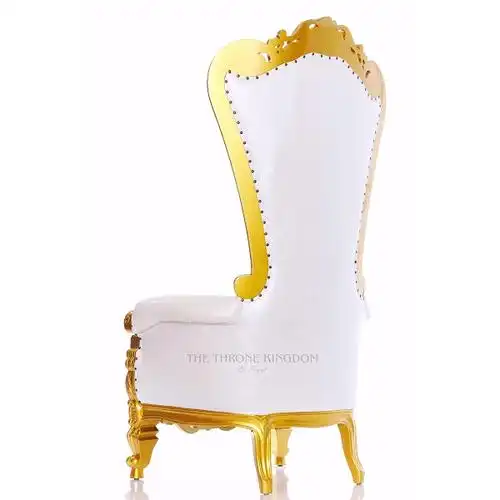 现代风格的宝座椅女王蒂芙尼狮子在白色和金色
