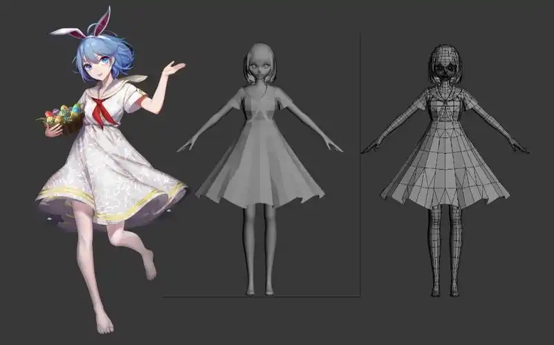 max人物建模动漫二次元小姐姐模型布线流程讲解