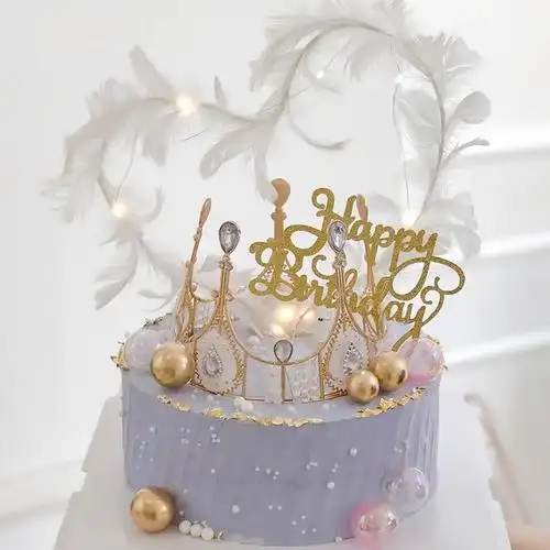 预定鲜花皇冠羽毛送女神老婆女友全国同城配送皇冠羽毛蛋糕r款14寸