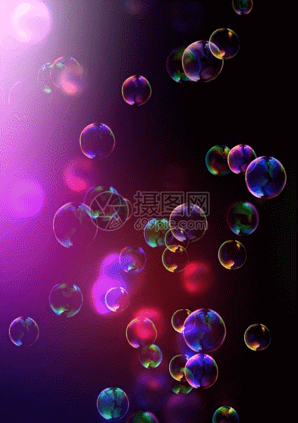 紫色唯美泡泡上升背景动图图片-正版gif素材401032703-摄图网