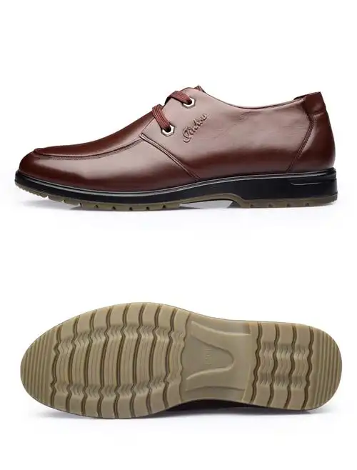 金猴jinho春季新款商务休闲男士皮鞋聚氨酯打底耐磨系带男单鞋q29152