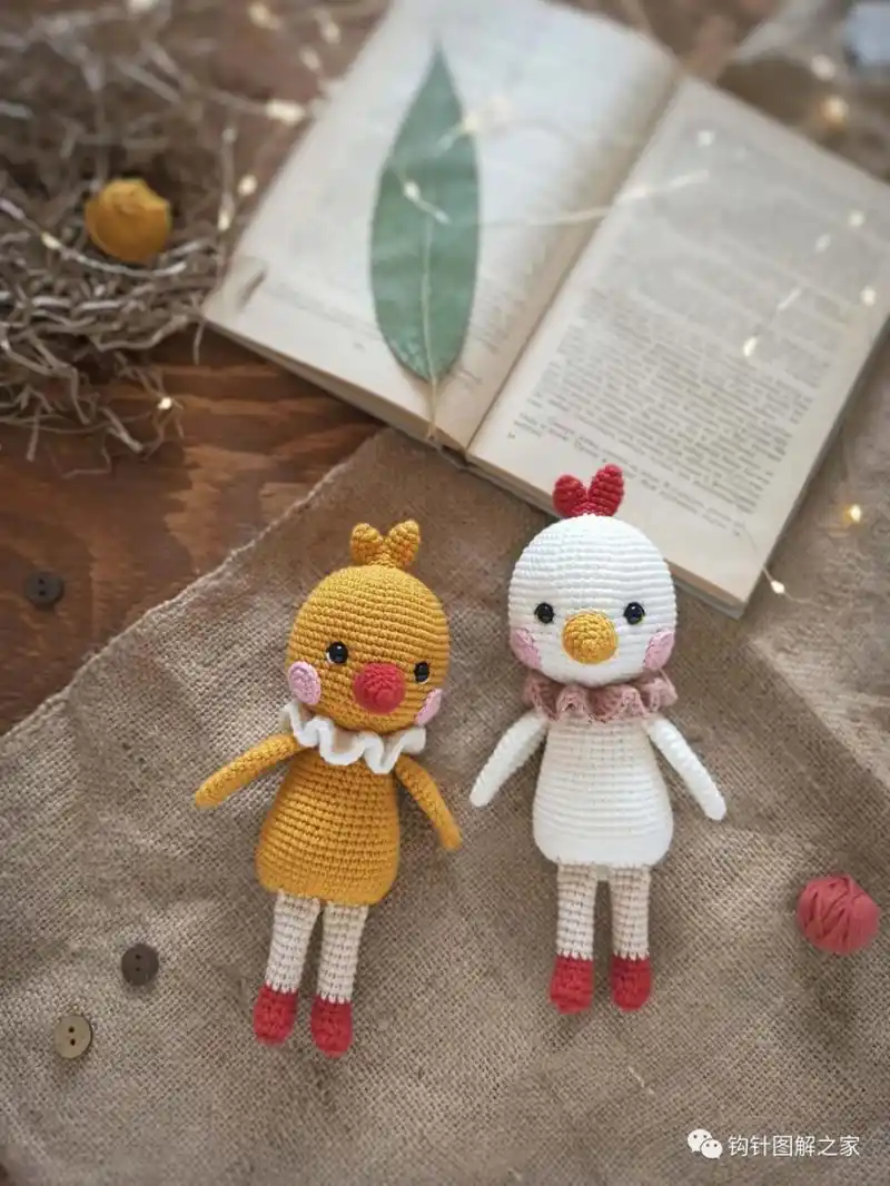 钩针图解丨可爱的小鸡图解 一起来钩它~ #钩针编织