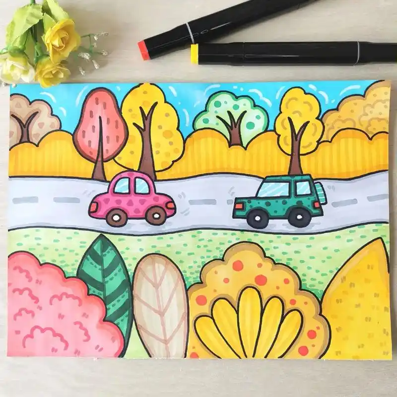 秋日旅游,旅游最喜欢的一个部分就是坐在车上看路上 - 抖音