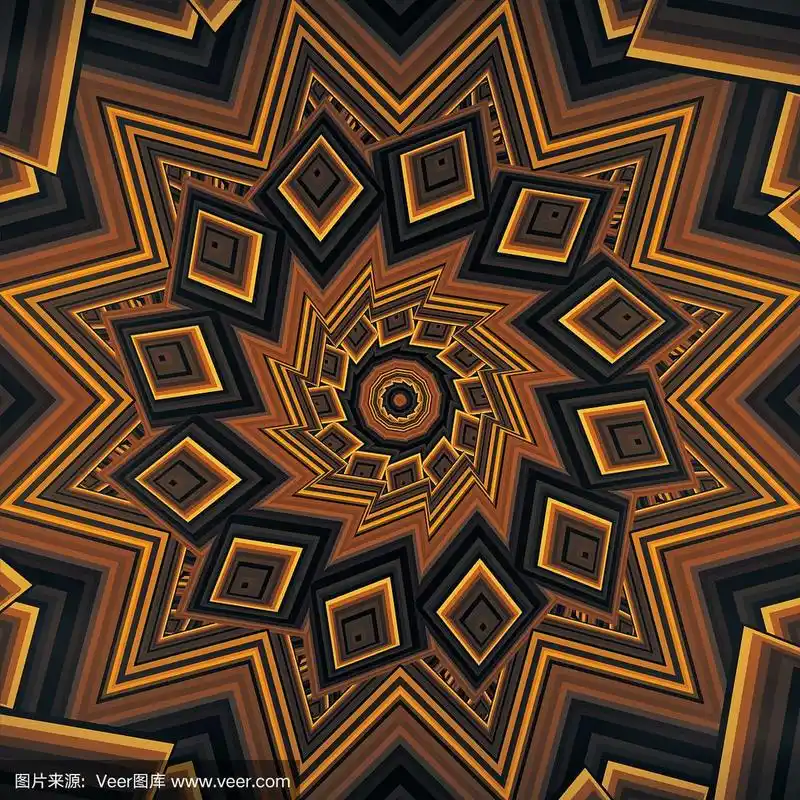 分形,瑜伽,多色的,曼荼罗,褐色