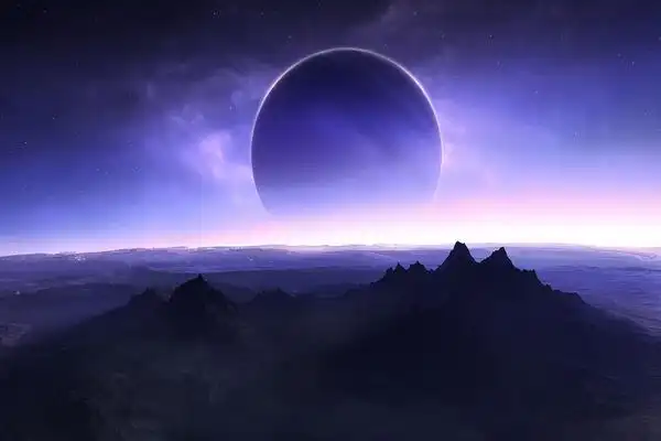 一组唯美紫色星空星球ppt背景图片(一)