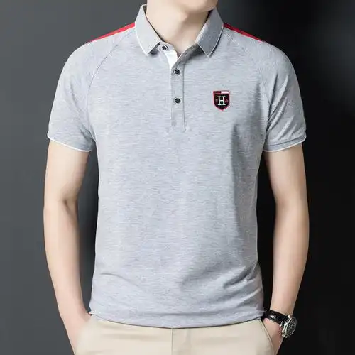 保罗牧马人男士短袖t恤印花翻领polo衫纯棉白t潮轻奢大牌青年男装