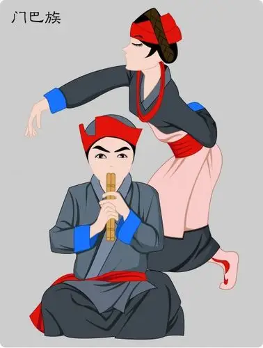 69 中国五十六个民族卡通人物形象图片  毛南族 maonanzu   门巴族