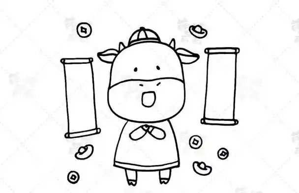 2021新年学画小牛简笔画,简单又可爱,祝大家牛年快乐! - 拾味生活