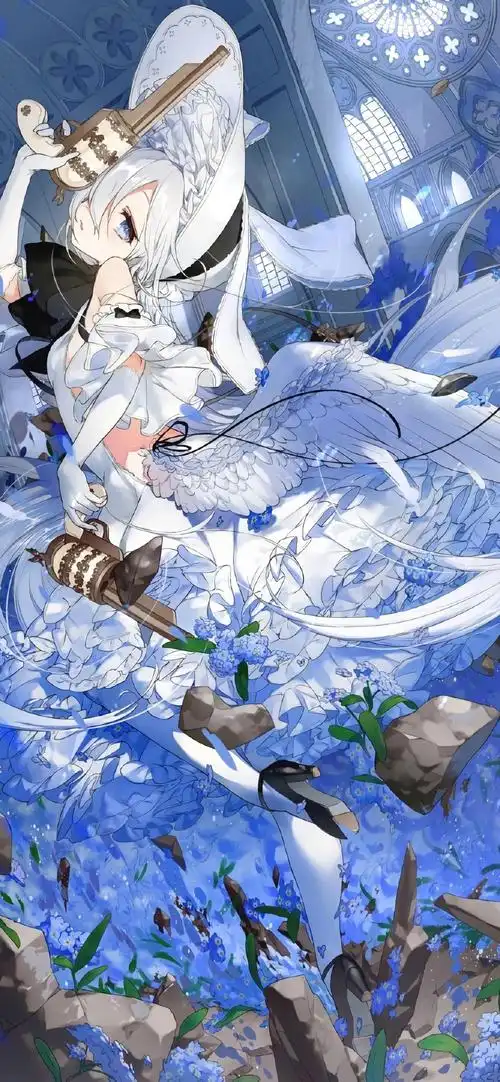 卡通二次元女主插画高清手机壁纸