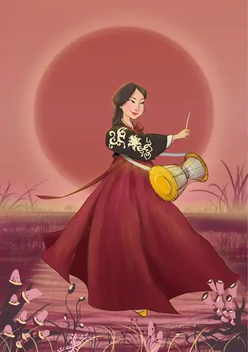 朝鲜族少女插画四则|插画|商业插画|基因金 - 原创作品 - 站酷 (zcool