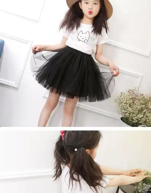 小裙子女童女孩裙子7一8岁女童儿童蓬蓬裙女孩公主裙百搭短裙子夏季