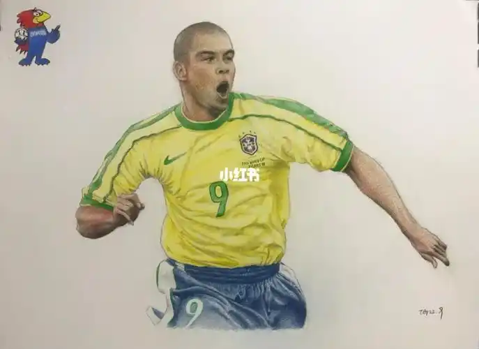 98年世界杯  #外星人罗纳尔多  #彩铅手绘  #彩铅画