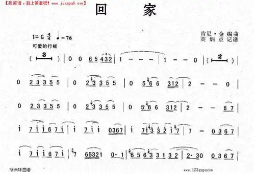 《回家》萨克斯谱