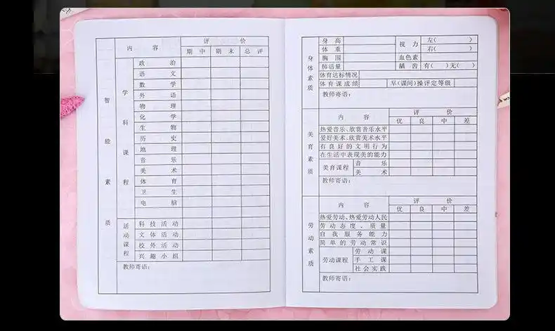 今霸 中小学生综合素质发展报告手册幼儿园评价报告册成绩教育报告单
