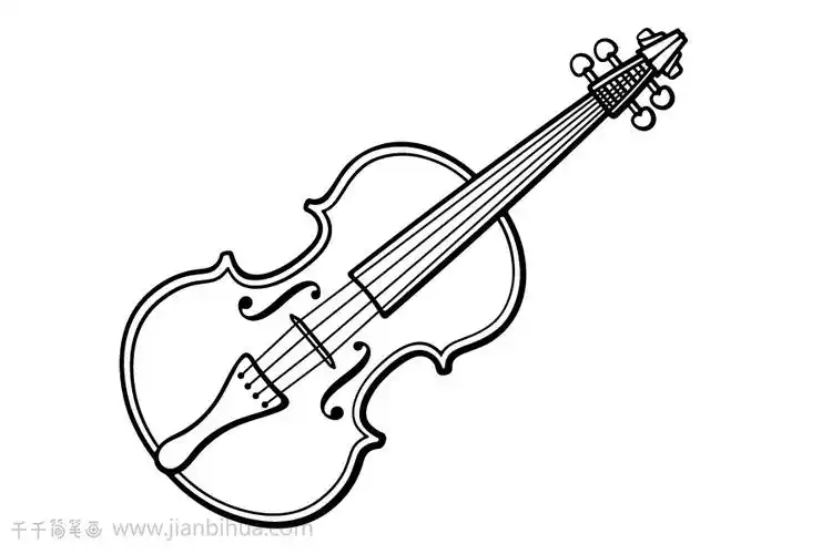 儿童简笔画大提琴简笔画