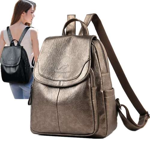 正品袋鼠双肩包女包官方旗舰店2023新款韩国背包女士真皮包大容量