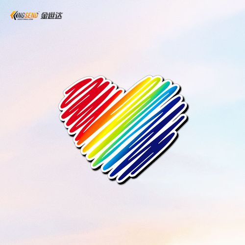 汽车个性创意简笔画彩虹爱心车贴纸电动车摩托车划痕贴反光装饰贴