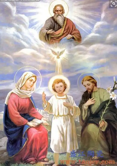 盛江陶瓷 为教堂定制激光打印瓷像大型陶瓷壁画——天主教耶稣圣家