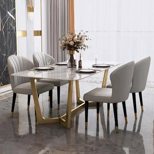 轻奢岩板餐桌椅组合合意现代简约家用大小户型北欧餐桌