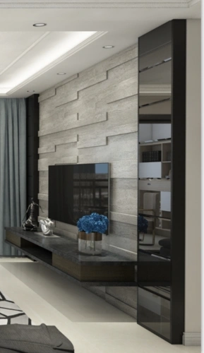 这是用的黑镜吗?中间像水泥质感的材料,是用硅藻泥做的?