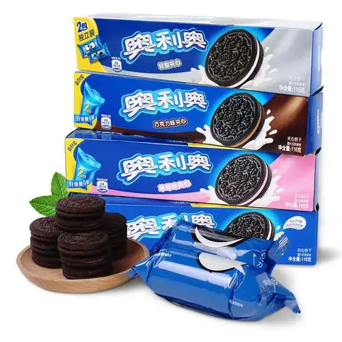 oreo 奥利奥 巧轻脆薄片夹心饼干 116g*4盒 4口味