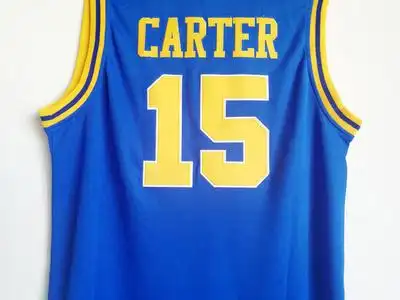 卡特vince carter15号高中蓝色精品刺绣新面料球衣