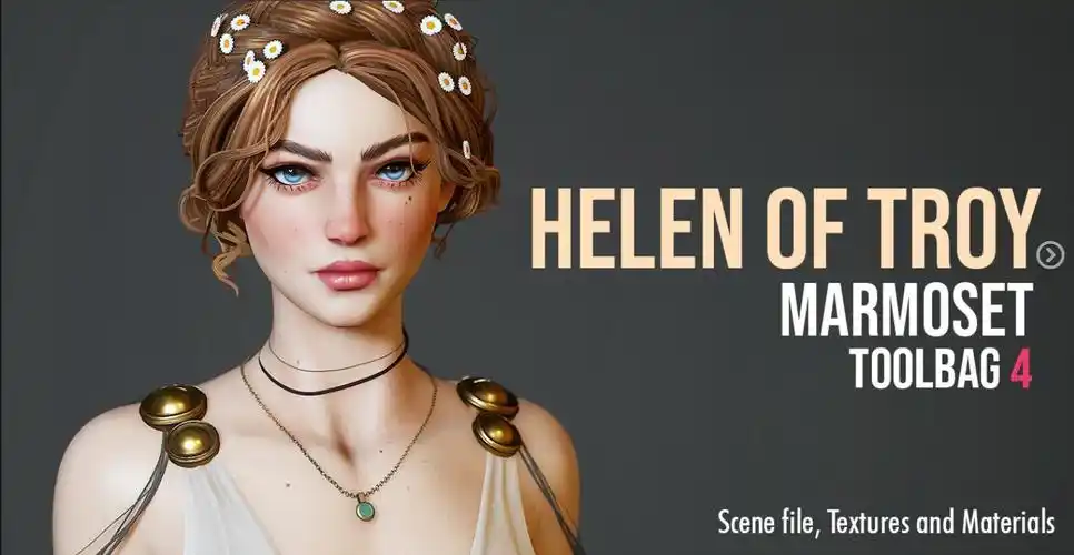 特洛伊海伦cg模型toolbag源文件
