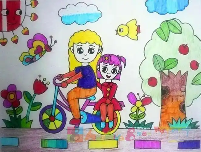 郊游主题儿童画简笔画