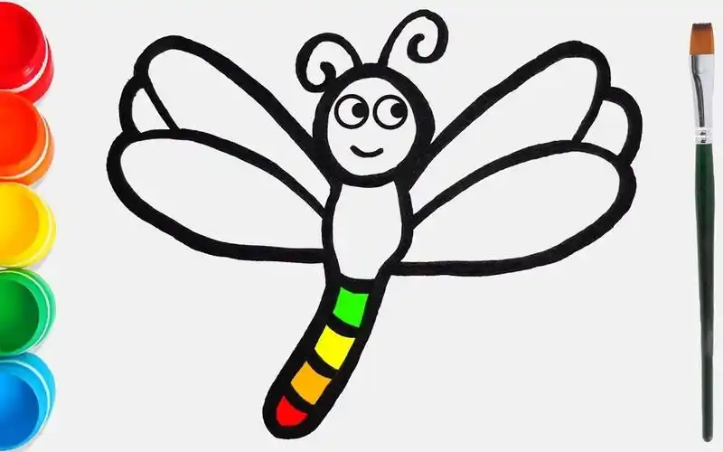 和我一起学画画,今天我们来画一只蜻蜓!