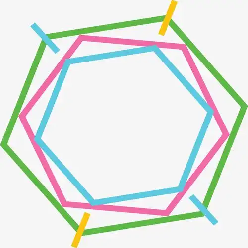 彩色六边形装饰框