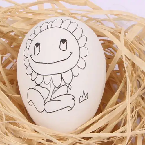 彩绘diy塑料彩蛋儿童手工复活节仿真鸡蛋壳填色/ 6*4cm双面印刷