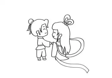 古装织女简笔画 - 简单简笔画