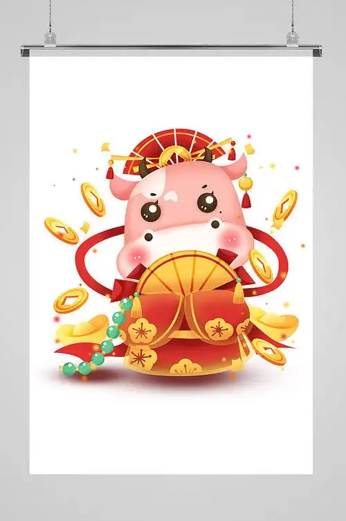 牛年手绘卡通吉祥物