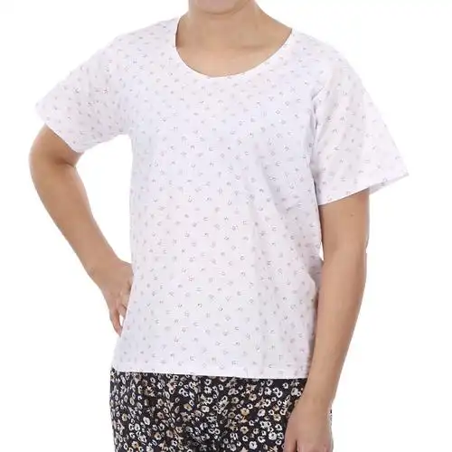 女式老年人全棉短袖汗衫60-70-80岁奶奶装汉衫 半袖汗布大背心夏_不