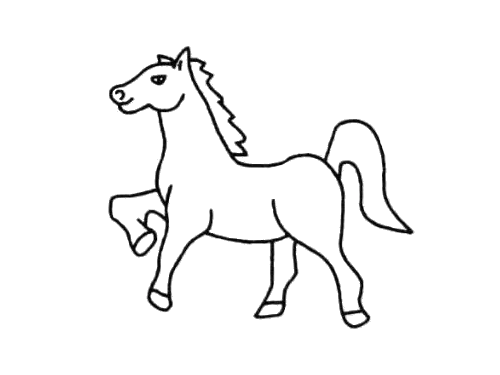 一匹马儿简笔画的画法