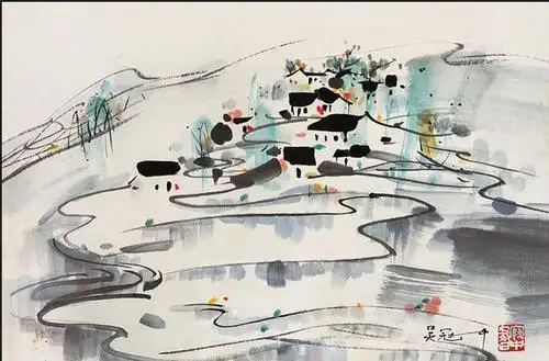 吴冠中《长江万里图》拍卖 1.495亿元创新纪录