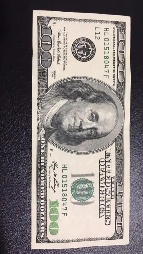 富兰克林100美金随机一张汇率起拍绝对保真支持