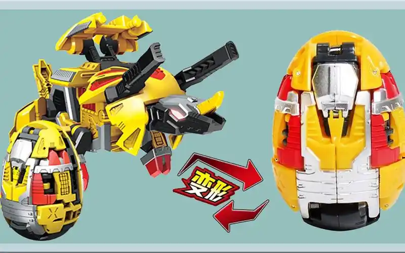 咖宝蛋神三角龙大力轰变形蛋瞬间弹射变形三角龙形态