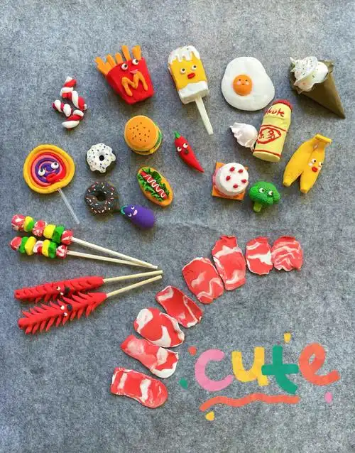 超轻粘土食物送给marvin班级宝贝们