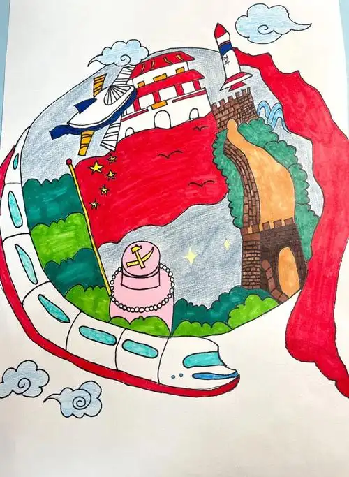 热爱祖国  #热爱祖国绘画  #手抄报  #海报  #小学生海报设计