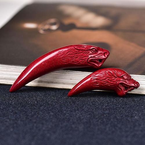 天然原矿高含量雕刻狼牙挂件男女吊坠