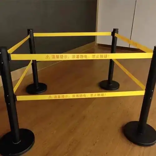 拉伸隔离桩线杆 不锈钢警示带伸缩围栏 wl-5zk警戒桩