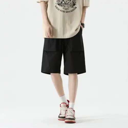 langzhua日系短裤男多口袋夏季宽松休闲运动五分裤直筒潮牌机能工装裤