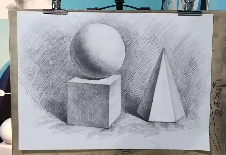三个几何形体组合写生