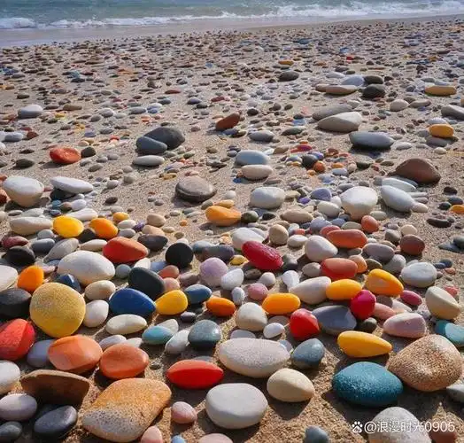 鹅卵石,是一种被海浪冲刷形成的石头,它们通常呈现出各种不同的颜色