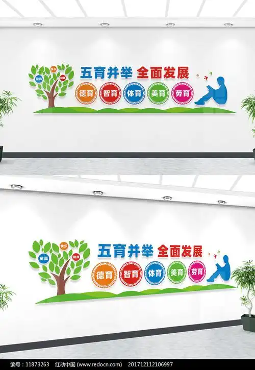 五育并举校园文化墙设计