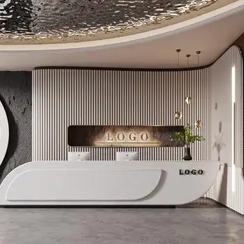 现代前台接待台3d模型下载